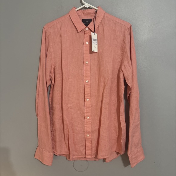 Scotch & Soda Other - SCOTCH & SODA Men's Coral Linen Regular Fit Button-Up Shirt SZ L NWT